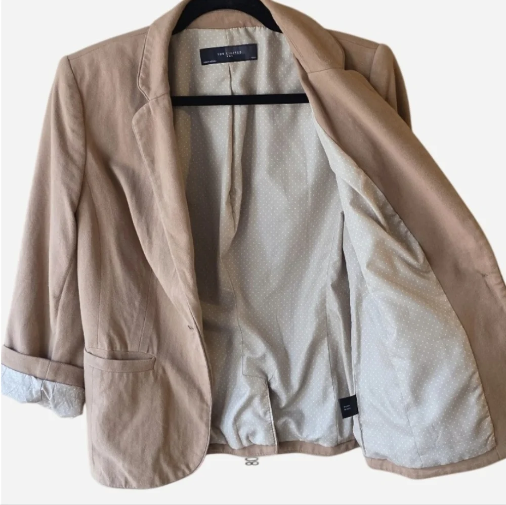 Women's Tan Blazer The Limited With Polka Dots - Picture 4 of 8
